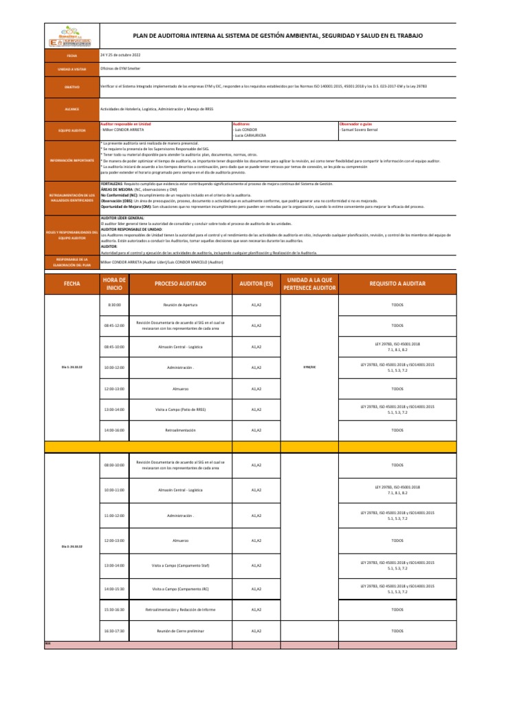 Plan de Auditoria 2022 | PDF | Auditoría | Business