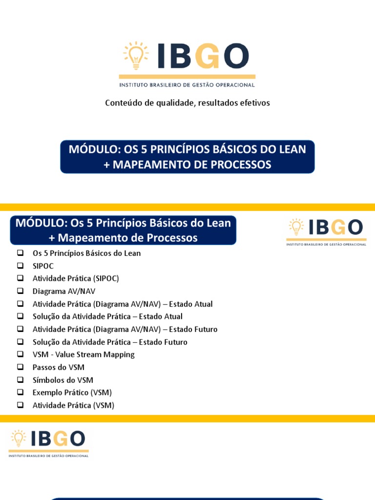 Princípios Lean e Mapeamento de Processos | PDF | Fabricação enxuta ...
