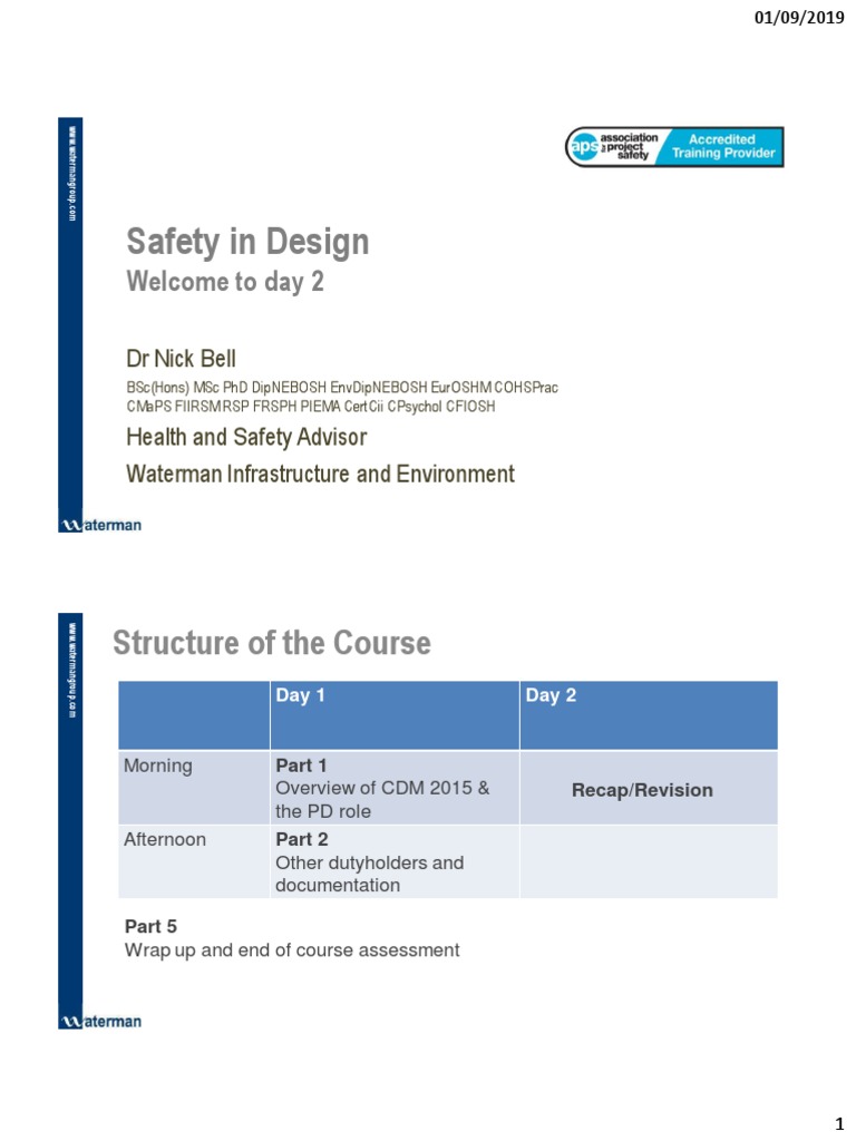 Waterman Principal Designer Training Day 2 v10 PDF Risk Asbestos