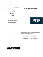 Maytag Washer Dryer - Parts List