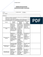 Rúbrica de Evaluación Exposición Libro A Elección