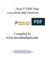 FUTA Post UTME General Paper Final Answers
