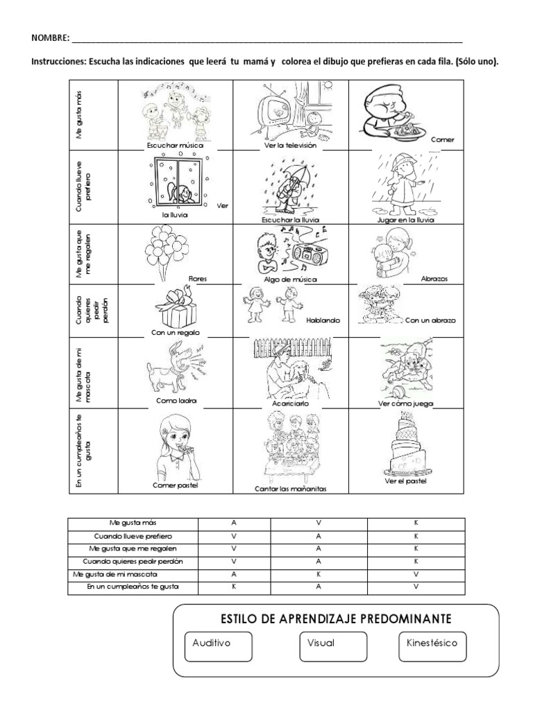 Test de Estilos de Aprendizaje | PDF
