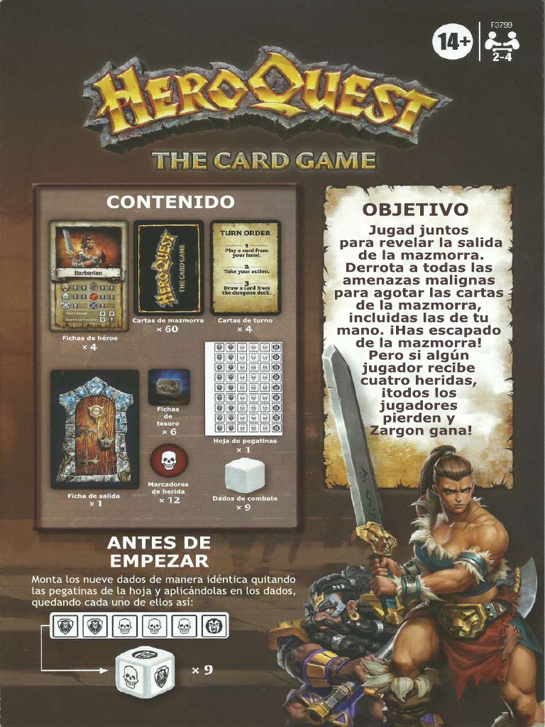HeroQuest The Card Game Manual (ES) PDF Juego de azar