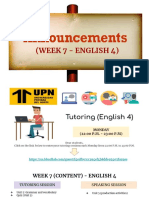 Week 7 - English 4 (Announcements)