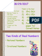 08.29.2017 Daily Lesson Properities of Ratioanl Numbers