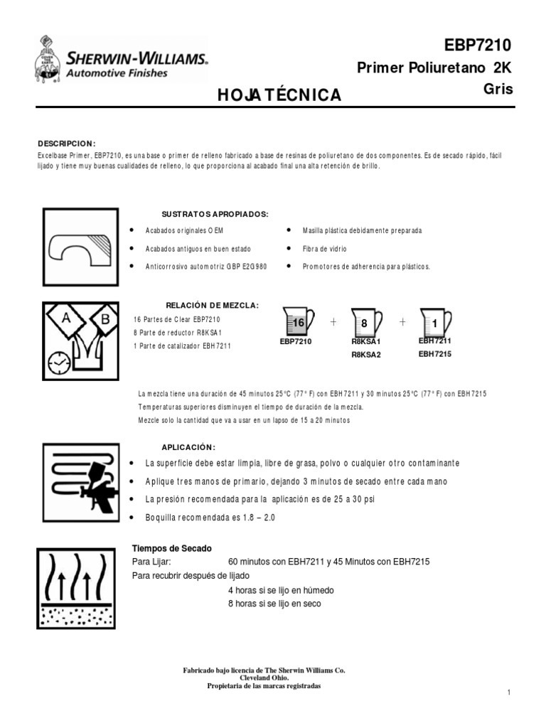HojaTecnica-EBP7210 ExcelBase Primer Gris | PDF
