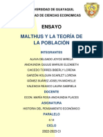 ENSAYO - Malthus y La Teoría de La Población