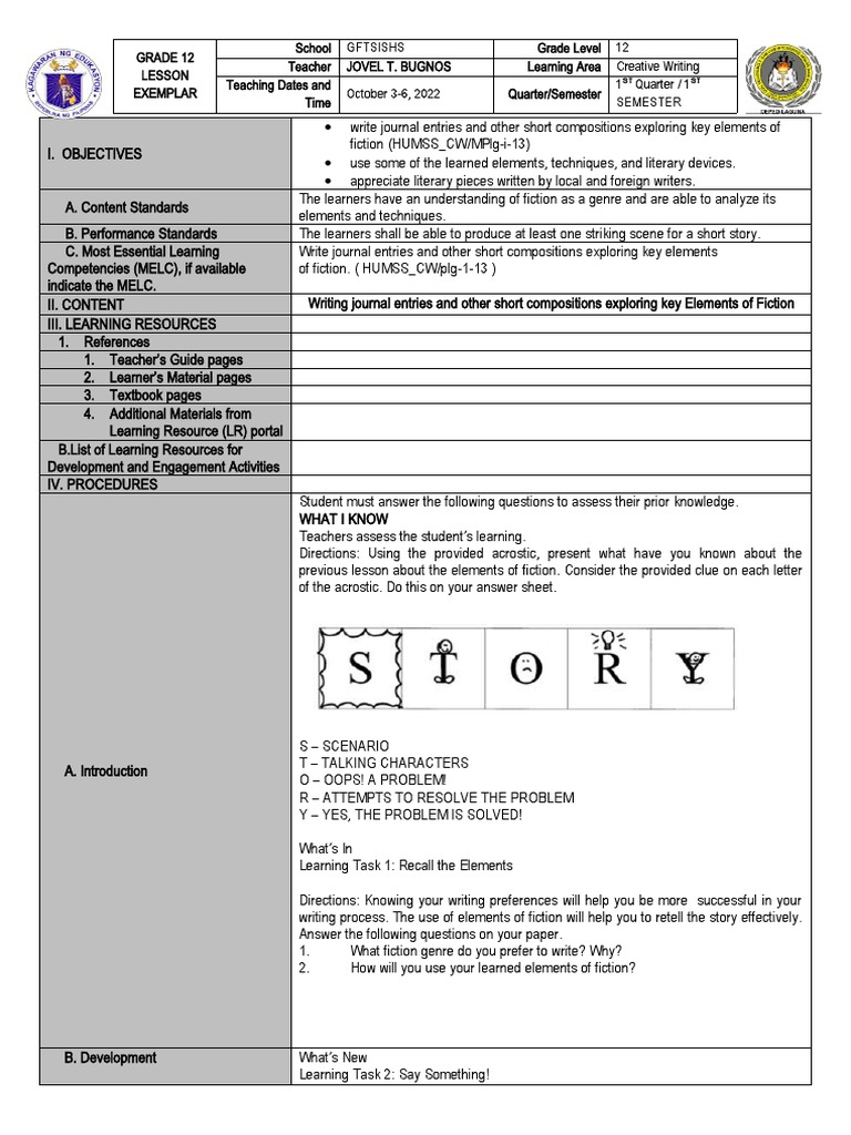 LE Creative-Writing Lesson-5 | PDF | Learning | Genre