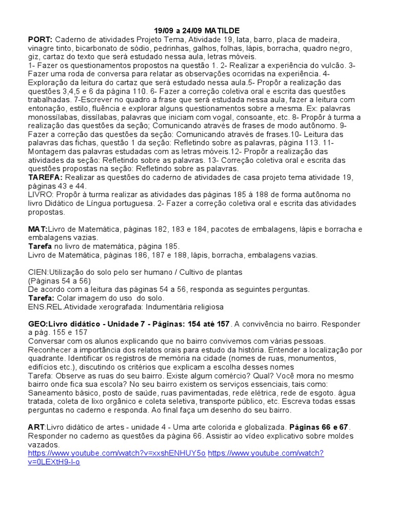 Atividades escolares de Matilde | PDF | Livros | Lua