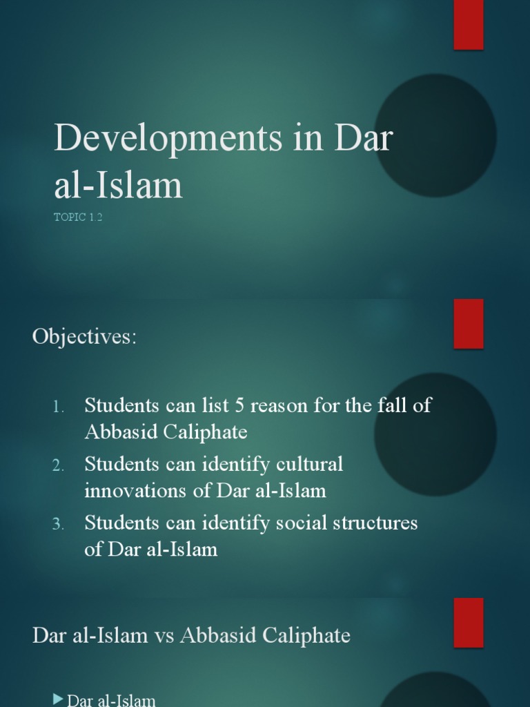 Topic 1 2 Developments In Dar Al Islam Pdf Ottoman Empire Mongol