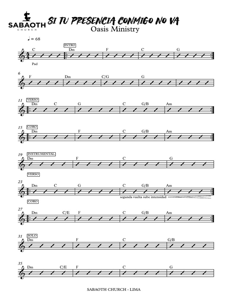 Si Tu Presencia Conmigo No Va - Oasis Ministry | PDF
