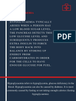 Hypoglycaemia Defintion