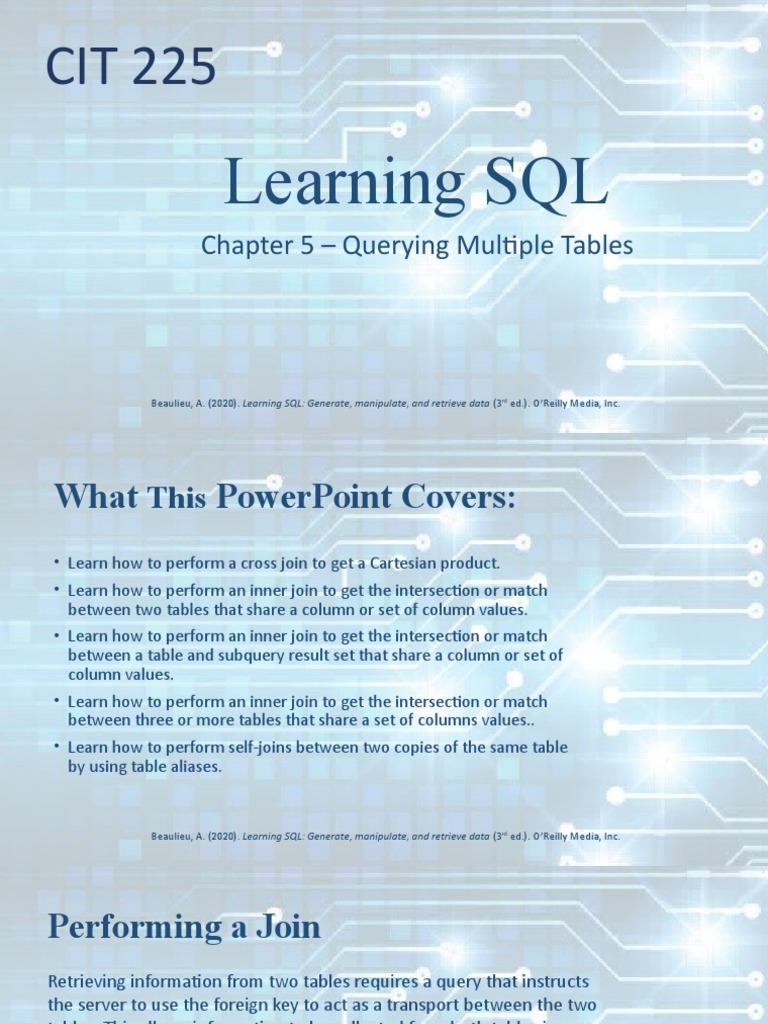 SQL Joins: Cross, Inner, Self | PDF | Computer Programming ...
