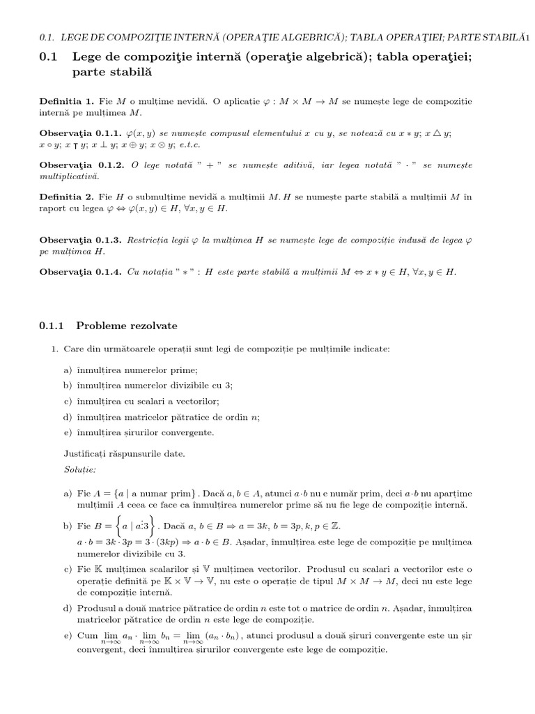 Legi de Compozitie L1 | PDF