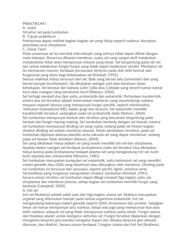 Struktur Sel Tumbuhan dan Eukariotik | PDF