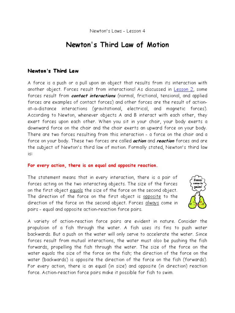 Newton's Third Law | PDF | Force | Newton's Laws Of Motion
