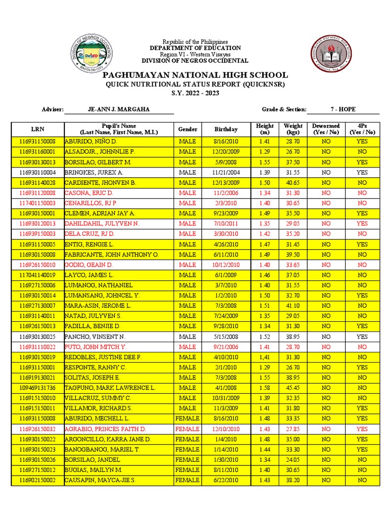 Quick NSR Format | PDF