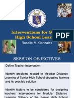 Interventions For SHS Leaners