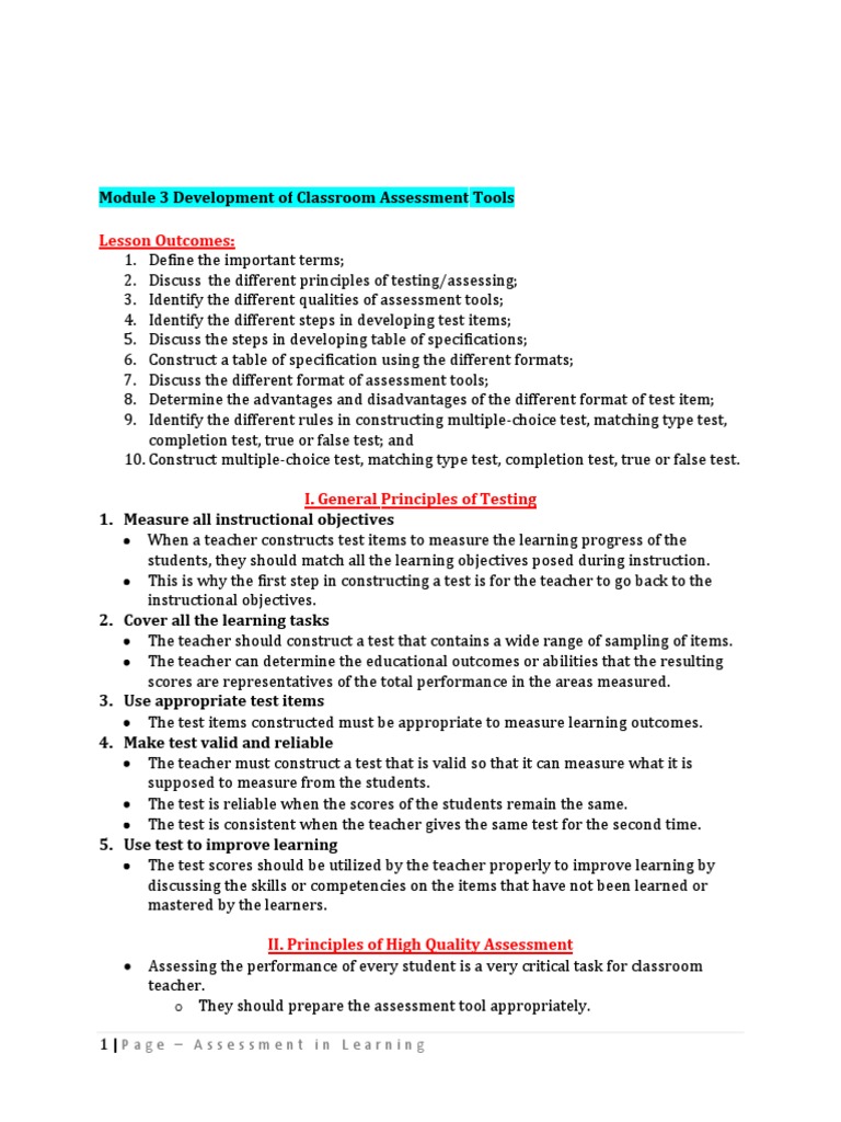 Module 3 | PDF | Educational Assessment | Test (Assessment)