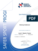 Level 1 Sports Trainer Course
