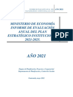 Evaluacion Anual Del Plan Estrategico Institucional 2021-2025 - Ano 2021