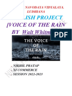 Voice of The Rain English Project Claa 11
