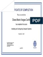 Install and Configure - Certificate of Completion