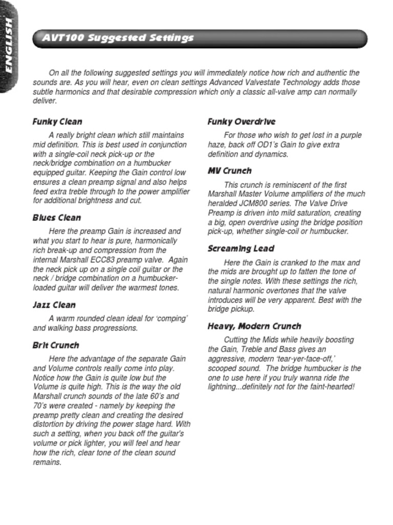 AVT100hbk Engset PDF Audio Engineering Electrical Engineering