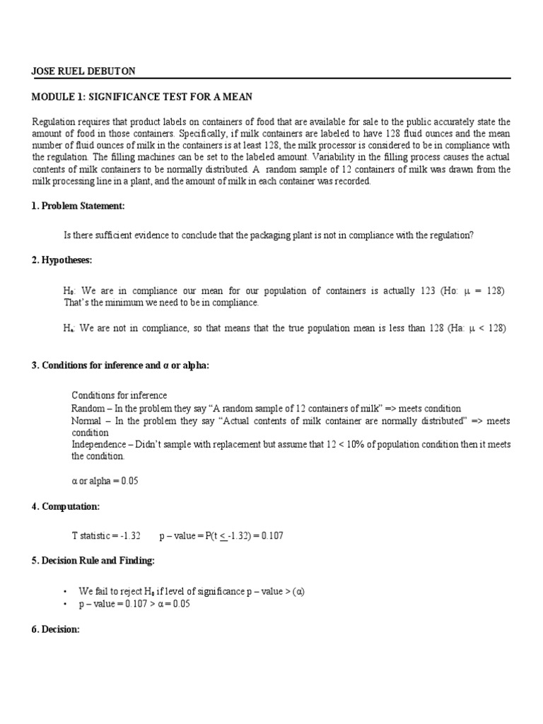 Research About Statistics | PDF | Statistical Significance | Null ...
