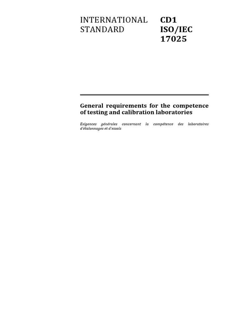 ISOIEC 17025 General Requirements For The Competence of Testing and ...