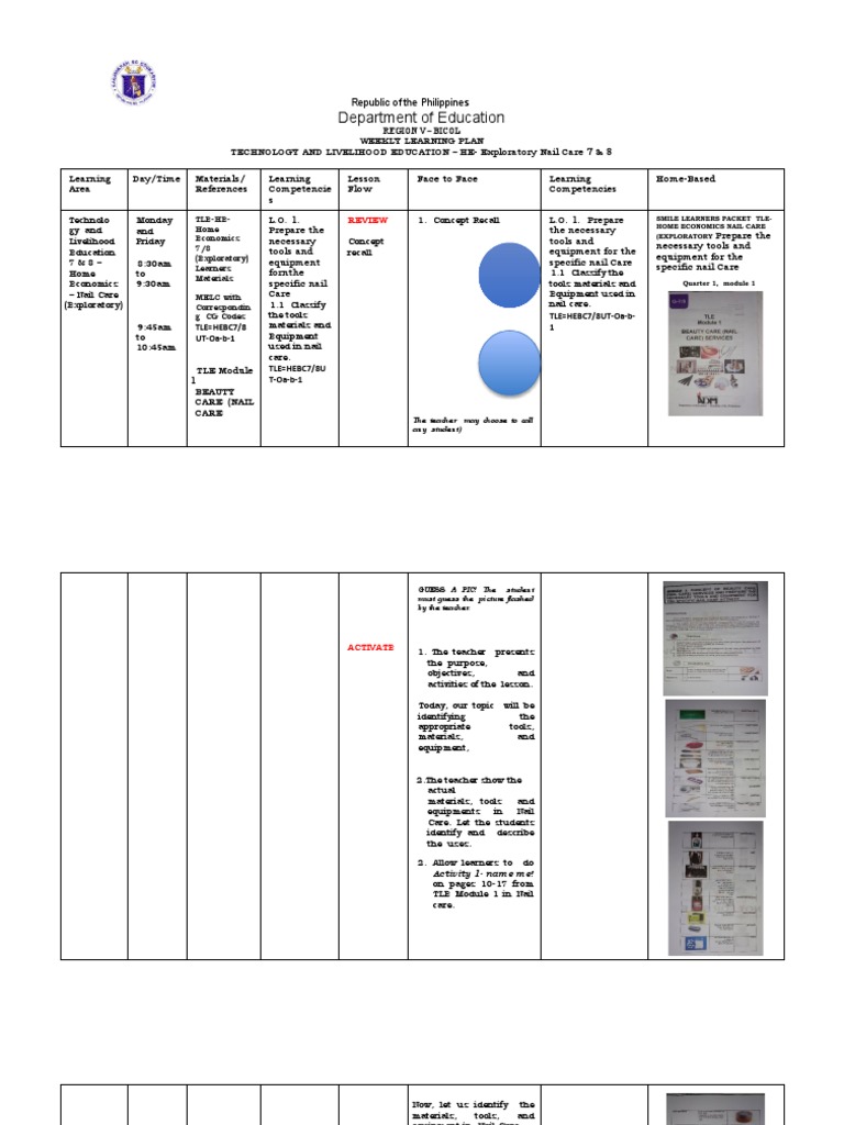 DLL Nail Care Raise Plus Final 2ND Week PDF Learning Teachers