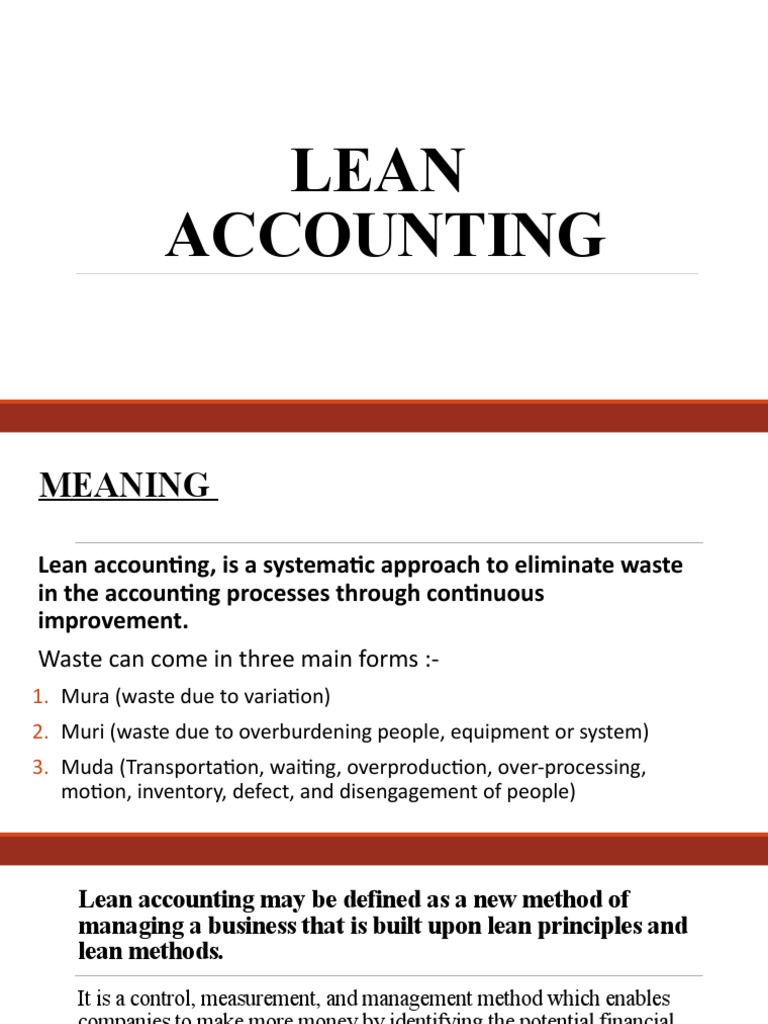 Lean Accounting PDF Accounting Business Process