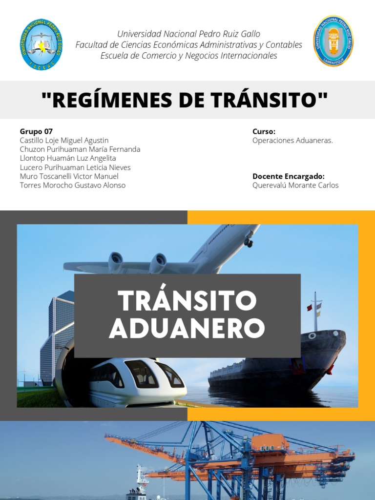 Exposición RegimenesdeTránsito Reembarque Transbordo | PDF | aduana ...