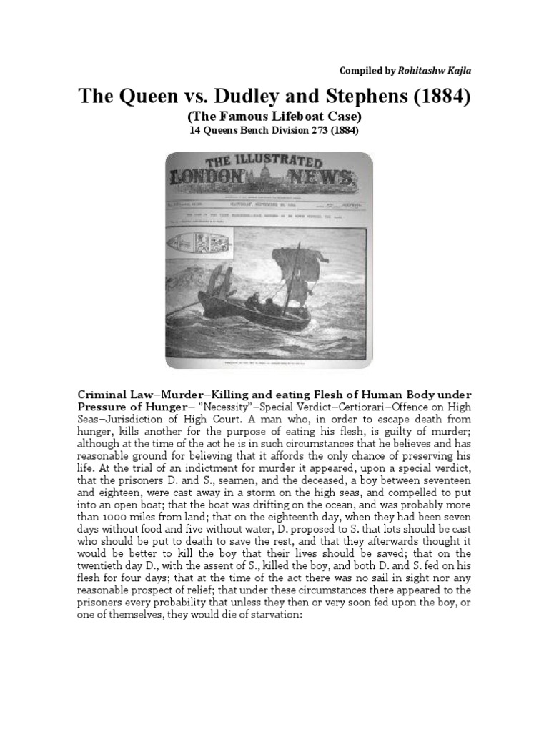 Queen vs dudley and stephens case brief image