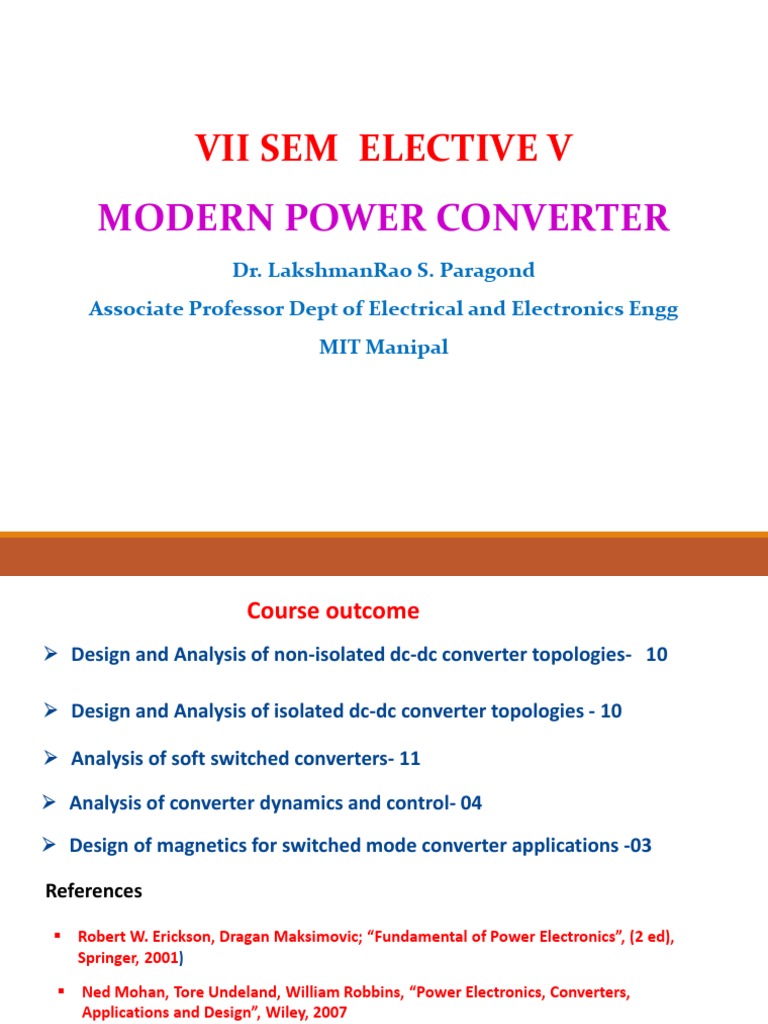 Modern Power Converter Course Overview | PDF | Power Supply | Rectifier