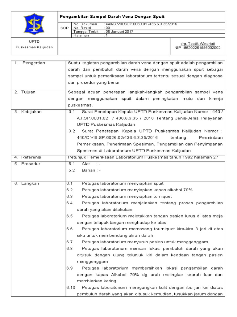 6 8 1 2 1 sop pengambilan sampel darah vena dengan spuit pdf