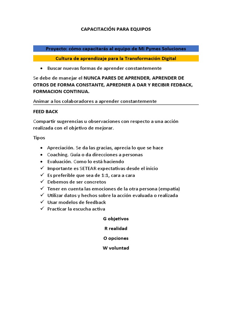 Capacitación Efectiva para Equipos | PDF | Aprendizaje | Evaluación