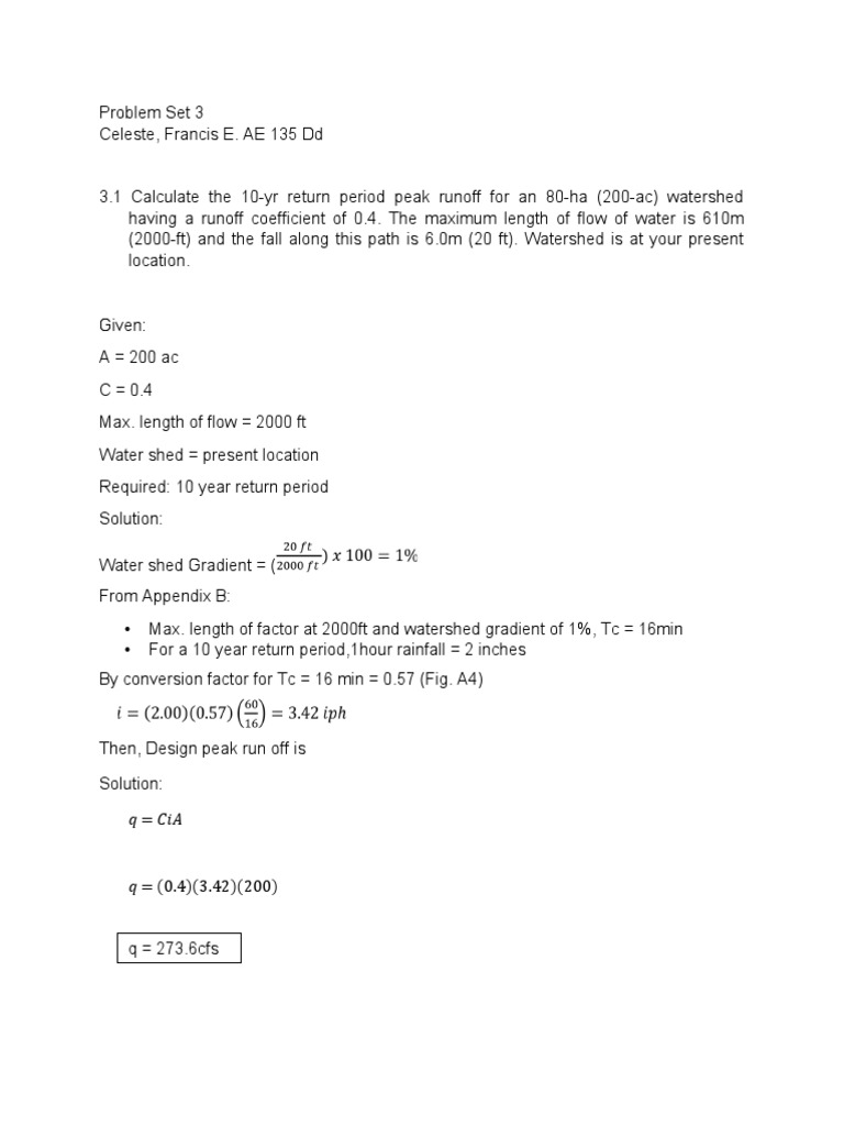 Mervin Peak Runoff Calculations | PDF | Surface Runoff | Drainage Basin