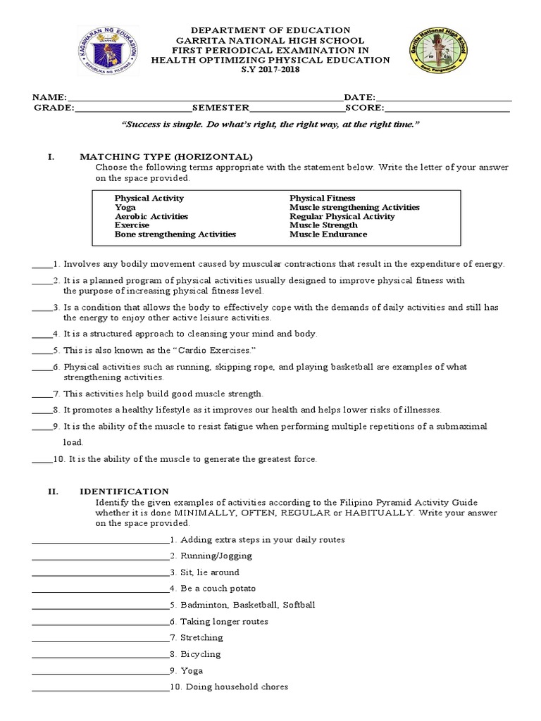 Health and Fitness Exam Guide | PDF | Physical Fitness | Aerobic Exercise
