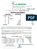 Nota de Prensa Primitiva Del Sábado 22-10-22