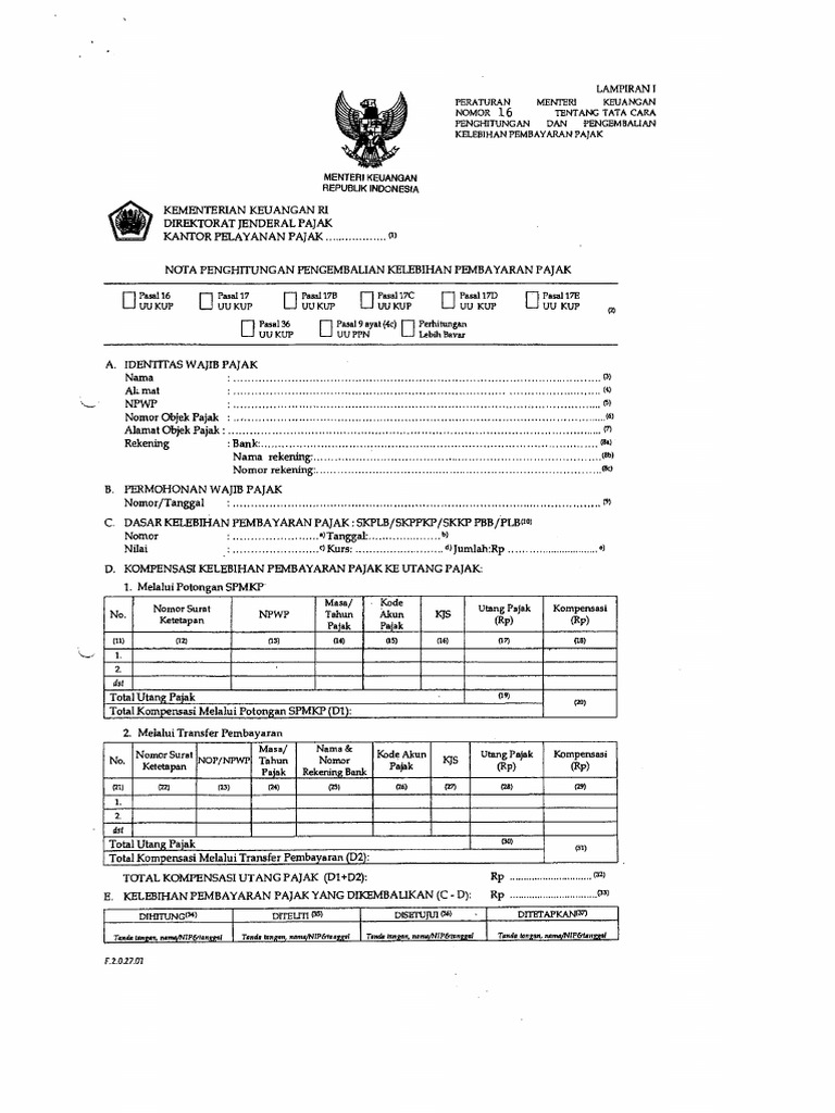 PMK 16 PMK.03 2011 Lampiran | PDF