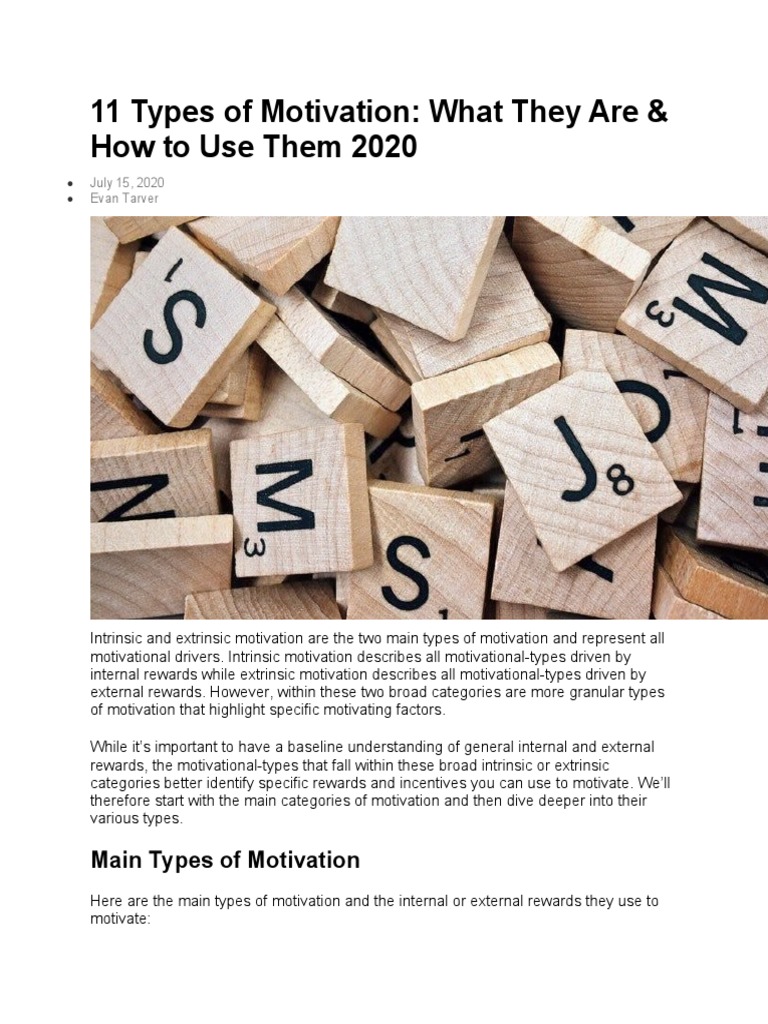 11 Types of Motivation | PDF | Perception | Motivational