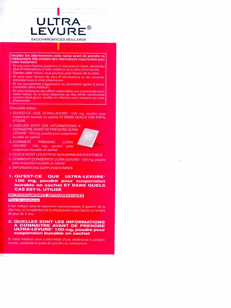 Ultra Levure 100mg Sachet PDF