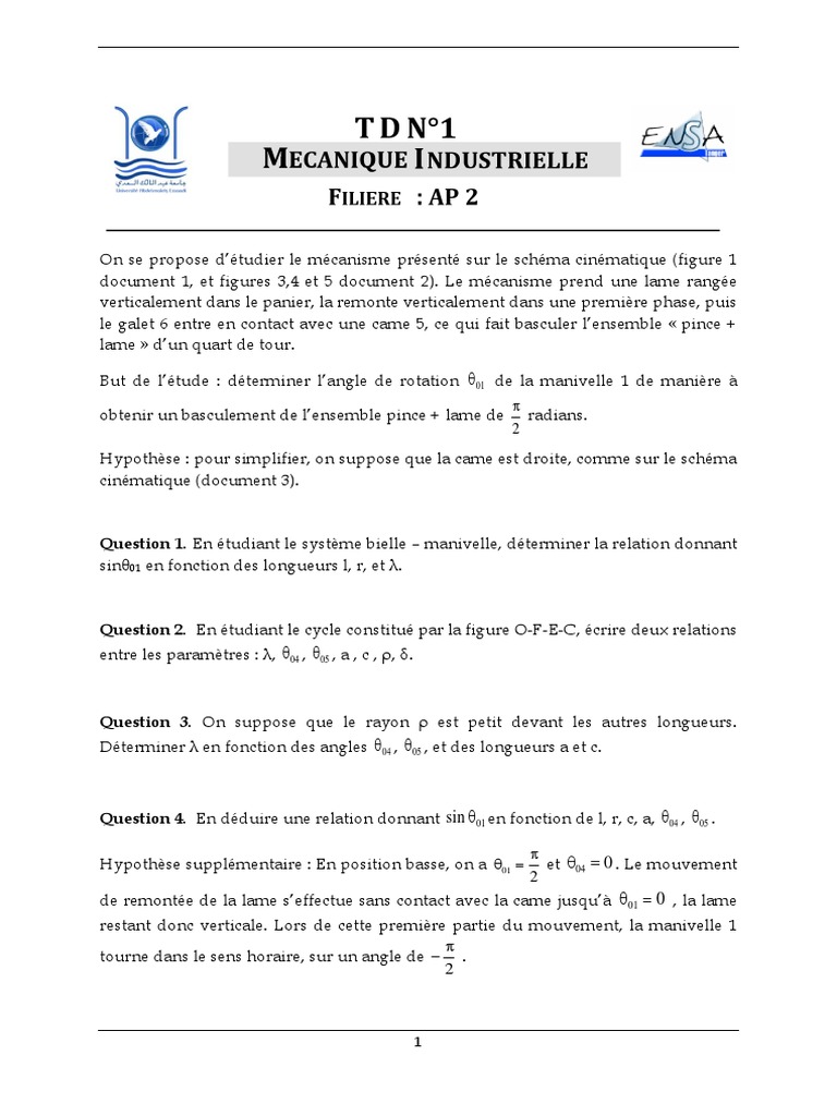 TDs | PDF | Mouvement de rotation | Rotation