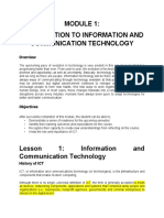 Introduction To Information and Communication Technology