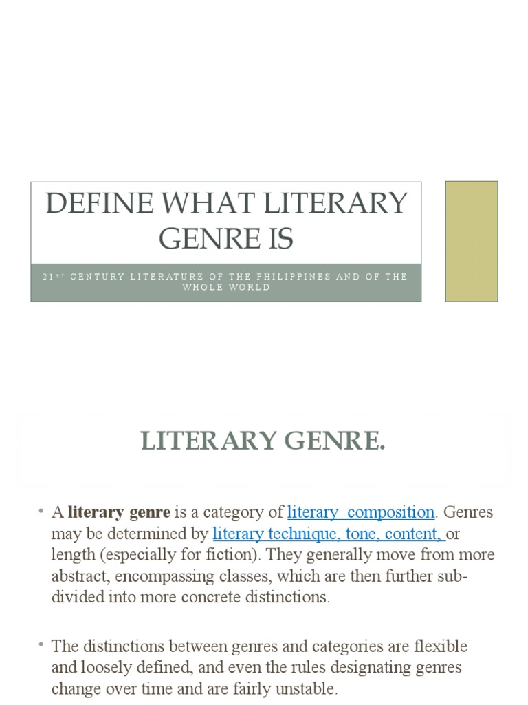 Define What Literary Genre Is PDF Genre The Arts