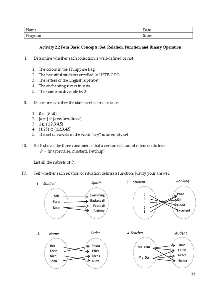 Analysis of sets relations functions and binary operations pdf