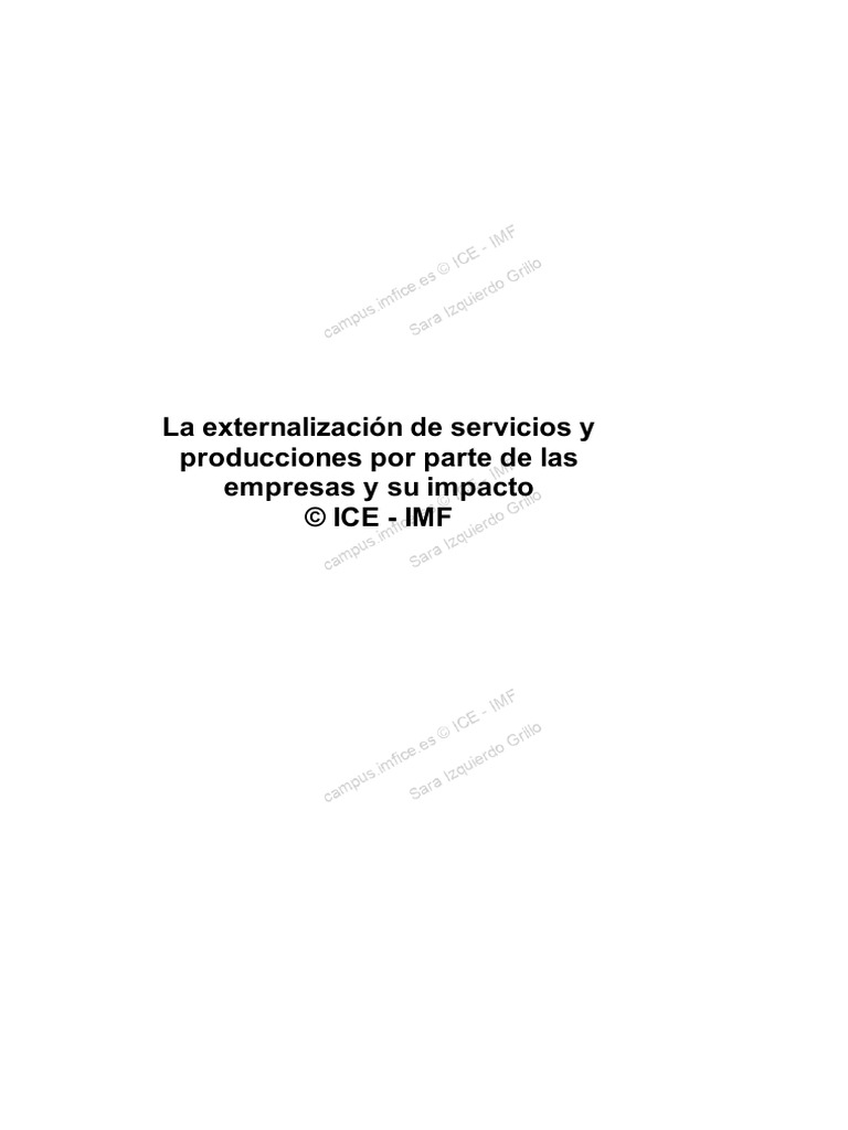 04 La Externalizacion de Servicios YProducciones Por Parte de Las ...