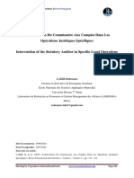 L'Intervention Du Commissaire Aux Comptes Dans Les Opérations Juridiques Spécifiques